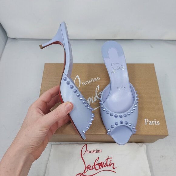 Christian Louboutin ME DOLLY SPIKE Skylight Purple Stud Heel Sandal - Picture 1 of 12